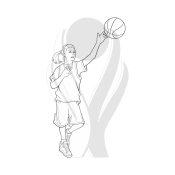 Standardmotiv Basketballspielerin Sprungwurf II