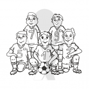 Standardmotiv Kinder Fußballmannschaft