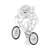 Standardmotiv BMX Fahrradfahrerin