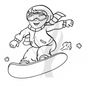 Standardmotiv Snowboardfahrer Kind