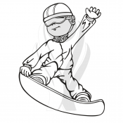 Standardmotiv Snowboardfahrer Kind II