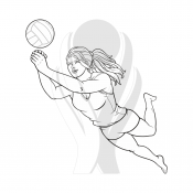 Standardmotiv Volleyballspielerin Pritschen