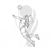 Standardmotiv Volleyballspielerin Pritschen I