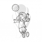 Standardmotiv Kinder Volleyballspielerin Pritschen