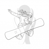 Standardmotiv Snowboardfahrerin