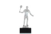 Figur Badmintonspieler 16,0cm silberfarben