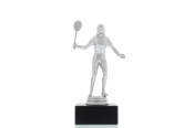 Figur Badmintonspielerin 16,0cm silberfarben