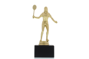 Figur Badmintonspielerin 17,0cm goldfarben