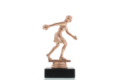 Figur Bowlingspielerin 14,5cm bronzefarben