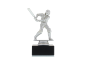 Figur Cricket Schlagmann 14,5cm silberfarben
