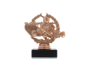 Figur Go-Kart im Kranz 12,0 cm bronzefarben