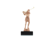 Figur Golf Damen 14,0cm bronzefarben